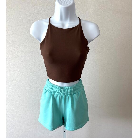 Coquette Soft Girl Lounge Bundle S Summer Ribbed Crop Tops + Sweat Shorts NWT - Picture 6 of 16